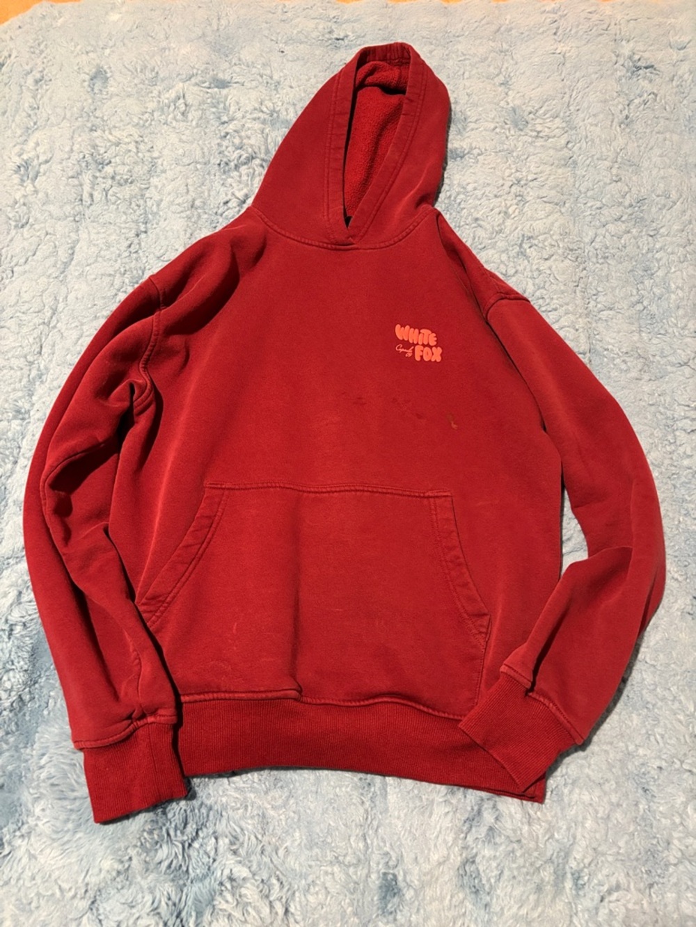 Red Pullover Hoodie - Men's Cozy Fleece Sweater